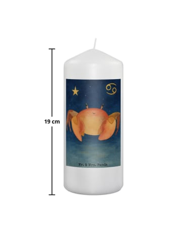 Mr. & Mrs. Panda Wachskerze Sternzeichen Krebs Design ohne Spruch in Weiß