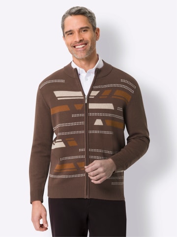 Sieh an! Strickjacke in schoko-gemustert