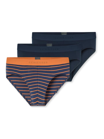Schiesser Rioslip 955 in dunkelblau, blau-orange gestreift