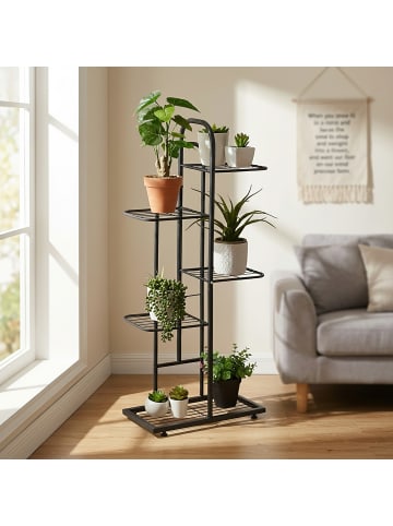 relaxdays Pflanzenständer in Schwarz - (B)45 x (H)96 x (T)22 cm