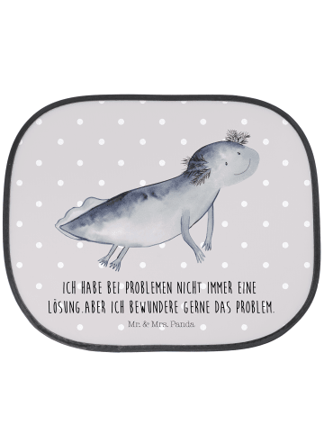 Mr. & Mrs. Panda Sonnenblende Axolotl Schwimmen mit Spruch in Grau Pastell
