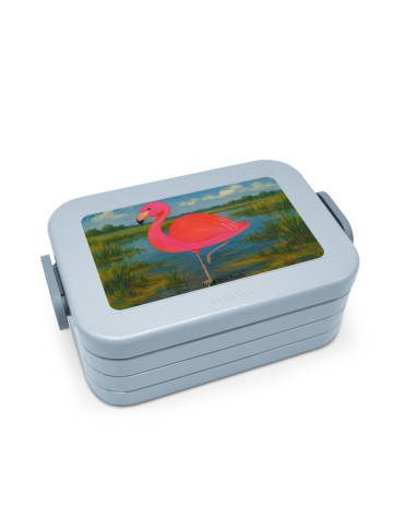 Mr. & Mrs. Panda Bentobox Flamingo Classic Design ohne Spruch in Blau Pastell