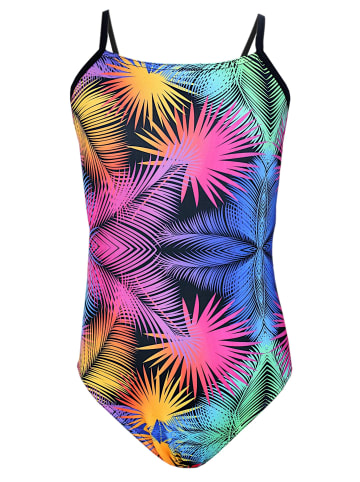 Aquarti Mädchen Badeanzug mit Spaghettiträgern in orange/pink