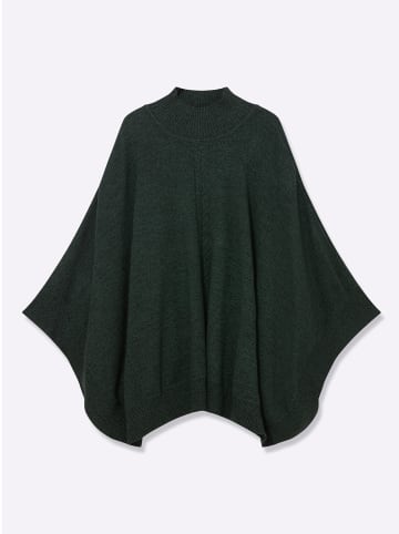 sheego Poncho in moos-meliert