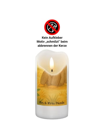 Mr. & Mrs. Panda Kerze Affe Design mit Spruch in Weiß