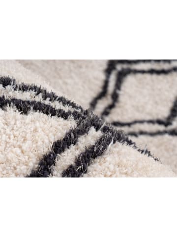 Kayoom Hochflor Teppich Orlando 125 in creme - rechteckig