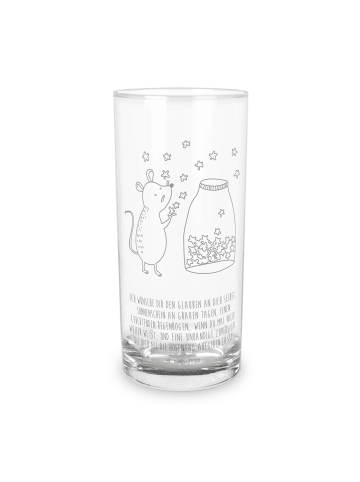 Mr. & Mrs. Panda Wasserglas Maus Sterne mit Spruch in Transparent