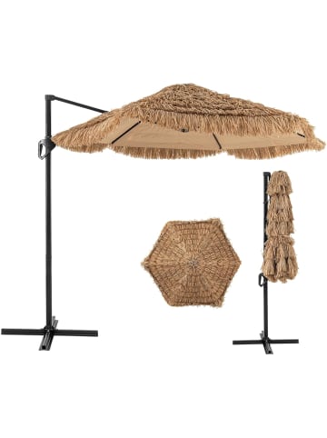 COSTWAY Sonnenschirm Hawaii 270 cm in Braun