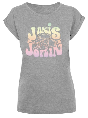 F4NT4STIC T-Shirt Janis Joplin Pastel Logo in grau meliert