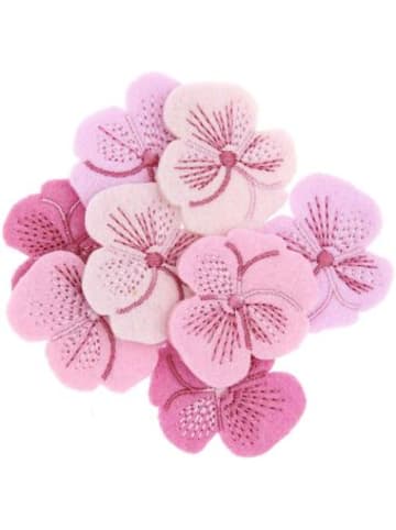 Rico Design Nonbook - Filzstreu Stiefmütterchen, rosa bestickt, 8 Stk