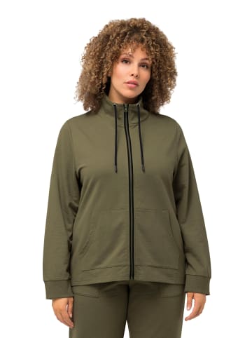 Ulla Popken Sweatjacke in lodengrün