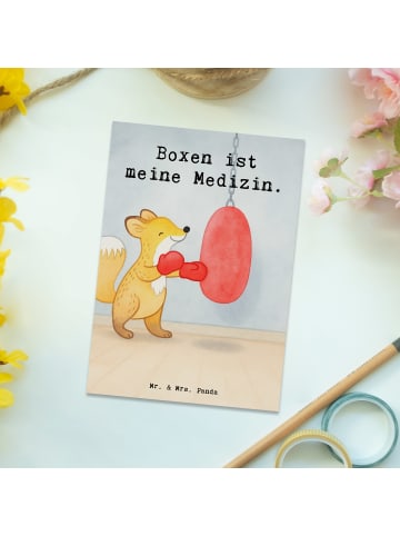 Mr. & Mrs. Panda bildkarte Fuchs Boxen Design mit Spruch in Weiß