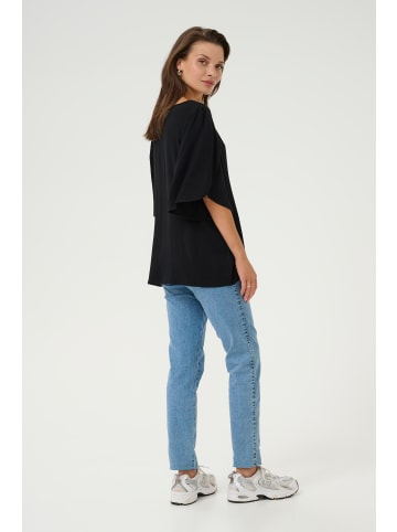 Kaffe Kurzarm-Bluse KAmona Loose fit in Black Deep
