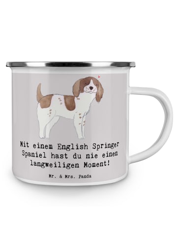 Mr. & Mrs. Panda Becher English Springer Spaniel Spaß mit Spruch in Grau Pastell