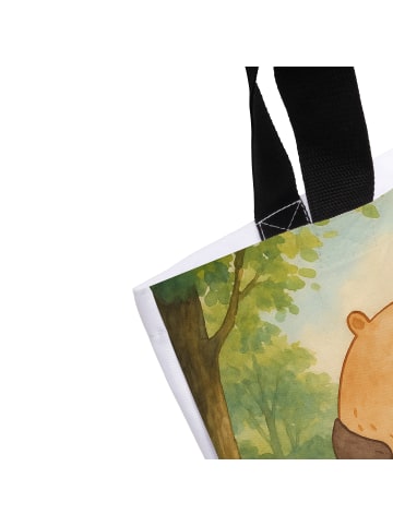 Mr. & Mrs. Panda Tote Bag Bären Liebe Design ohne Spruch in Weiß