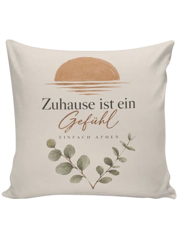 Dekokissen Sonnenbogen Terrakotta Design mit Sp... in Weiß