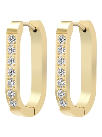 Adeliás Damen Ohrringe – Klappcreole aus Edelstahl in gold