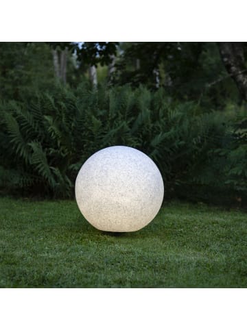 STAR Trading Outdoor-Kugelleuchte ,Stone' mit Erdspieß, E27, Netzbetrieb, steingrau