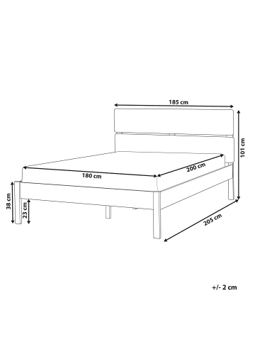 Beliani Doppelbett BOISSET in Braun - (W) 185 x (H) 101 x (L) 205 cm