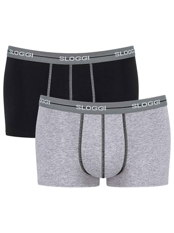 Sloggi Boxershort 2er Pack in Schwarz/Grau