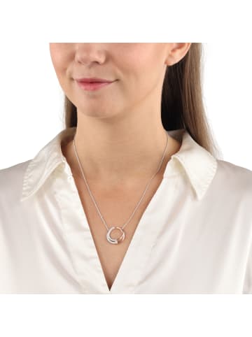 Amor Kette mit Anhänger Silber 925, rhodiniert+rosévergoldet in Bicolor