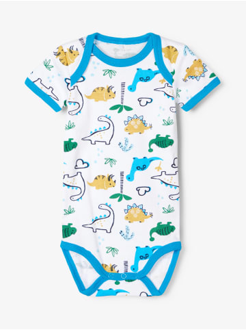 name it Jungen kurzarm Baby-Body im 5er-Pack Dino in Blau