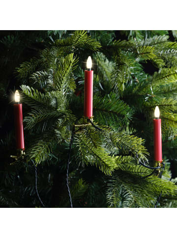 MARELIDA LED Weihnachtskerzen Lichterkette 20 Baumkerzen L: 9,5m in rot