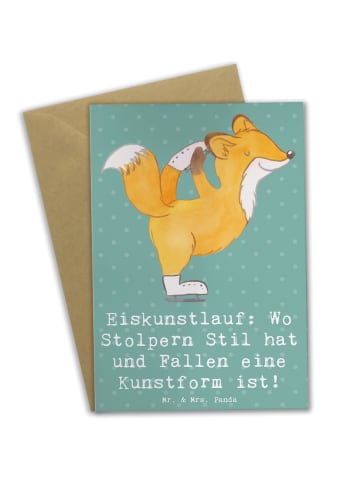 Mr. & Mrs. Panda valentinstagskarte Eiskunstlauf Kunst mit Spruch in Meeresbrise