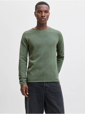 Jack & Jones Rundhals Strickpullover Langarm Sweater aus Baumwolle JJEHILL in Grün-2