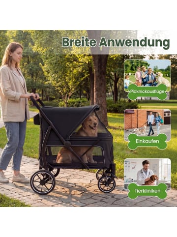 COSTWAY Hundewagen klappbar bis 40 kg in Schwarz