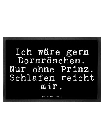 Mr. & Mrs. Panda Fußmatte Ich wäre gern Dornröschen.... mit Spruch in Schwarz