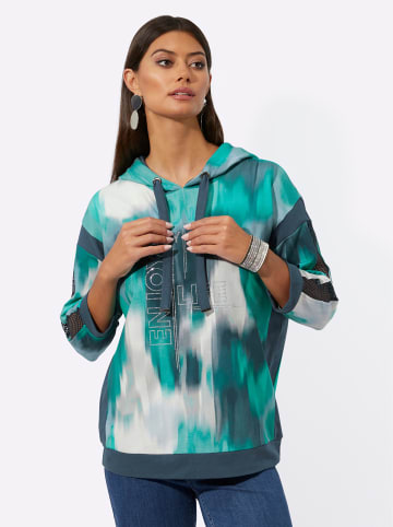 creation L Baumwoll-Modal-Sweatshirt in salbei-dunkelblau-bedruckt