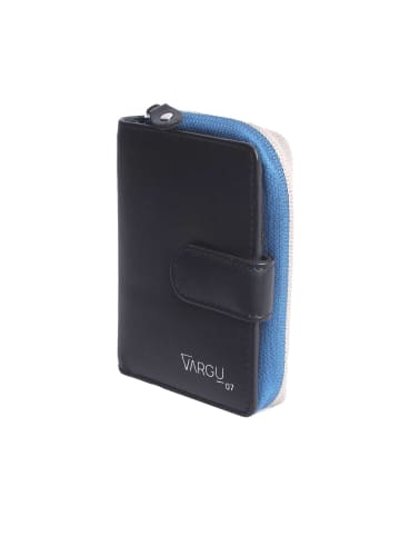 VARGU Echtleder Geldbörse VINEM 1-A in black - blue