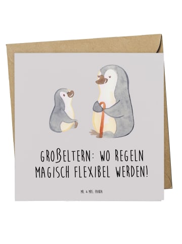 Mr. & Mrs. Panda Klappkarte Großeltern Magie mit Spruch in Grau Pastell