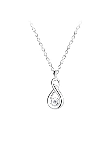 Alexander York Kette mit Anhänger INFINITY mit Zirkonia in 925 Silber - 2-tlg. in silber