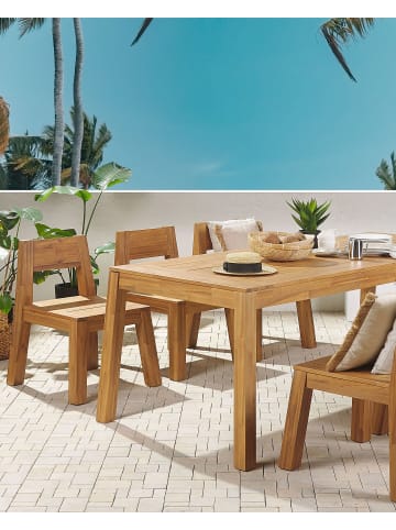 Beliani 4er-Set Gartenstuhl LIVORNO in Braun