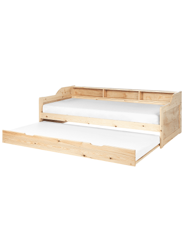 Beliani Tagesbett EDERN in Heller Holzfarbton - (W) 105 x (H) 66 x (L) 204 cm