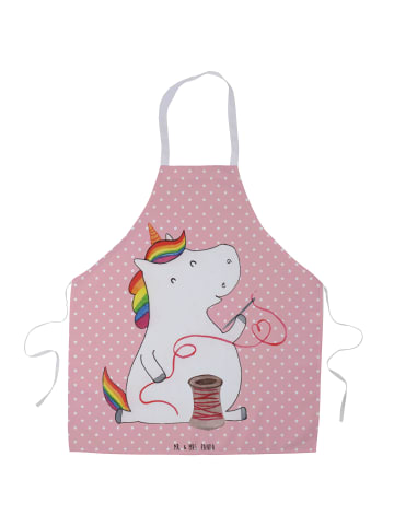 Mr. & Mrs. Panda Schürze Einhorn Näherin ohne Spruch in Rot Pastell
