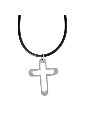 Adeliás Damen Halskette aus Kautschuk 50 cm in schwarz