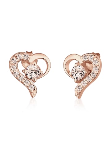 Elli Ohrringe 925 Sterling Silber Herz in Rosegold