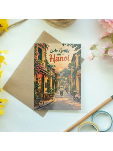 Glückwunschkarte Straße poetisch Design mit Spruch in Weiß