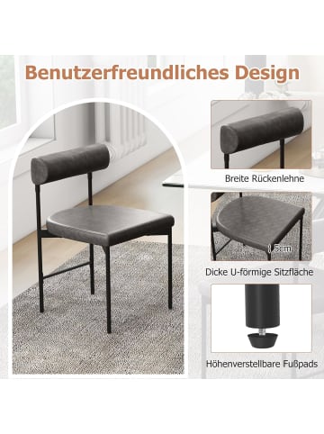 COSTWAY 2er Set Esszimmerstuhl 47,5 x 46 x 74 cm in Grau