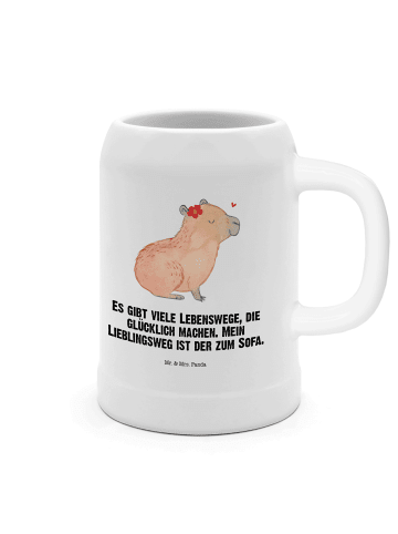 Mr. & Mrs. Panda Krug Capybara Blume mit Spruch in Weiß