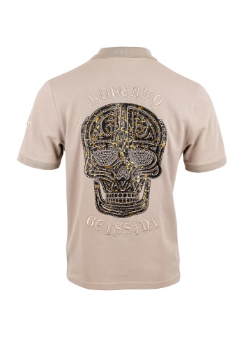 Roberto Geissini Skull Stitch Polo Beige