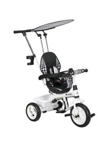 HOMCOM 6-in-1 Dreirad in Weiß 105L x 47B x 98H cm