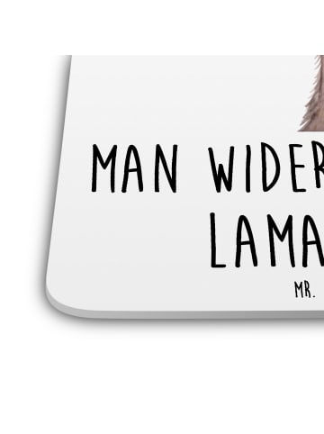 Mr. & Mrs. Panda Untersetzer Set Lamakopf König mit Spruch in Weiß