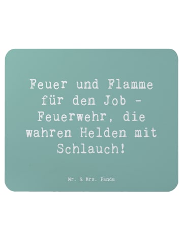 Mr. & Mrs. Panda Mouse Pad Spruch Feuerwehrmann Helden mit Spruch in Meeresbrise