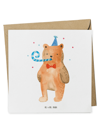 Mr. & Mrs. Panda Glückwunschkarte Bär Geburtstag ohne Spruch in Weiß