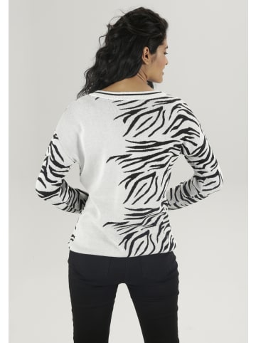 Aniston SELECTED Strickpullover in Offwhite-schwarz