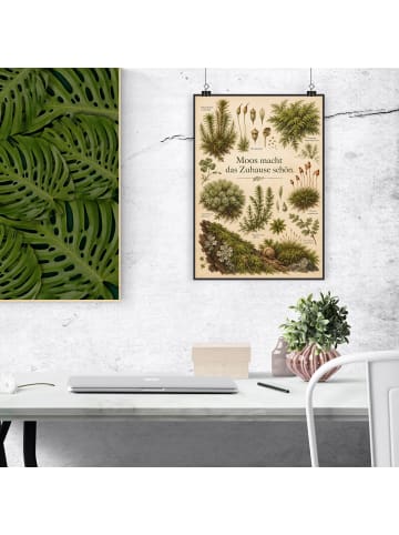 Print Moos nostalgisch Design mit Spruch in Weiß